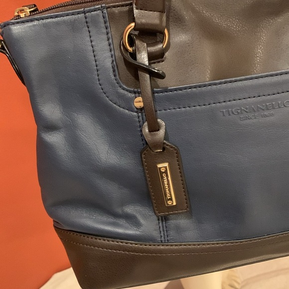 Tignanello  Leather Handbag  Blue and Black - Picture 4 of 13
